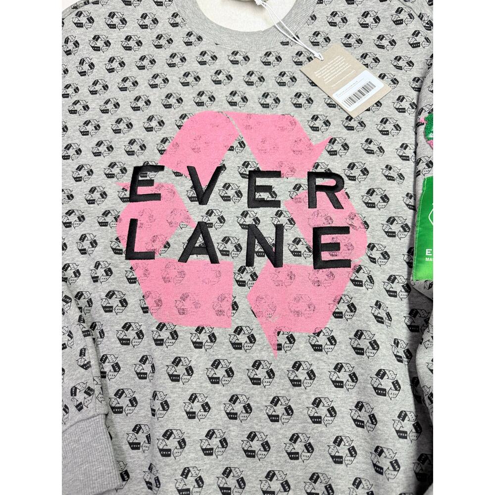 Everlane Women’s all over print crew neck Crew neck sweatshirt oversized NWT - Picture 5 of 8